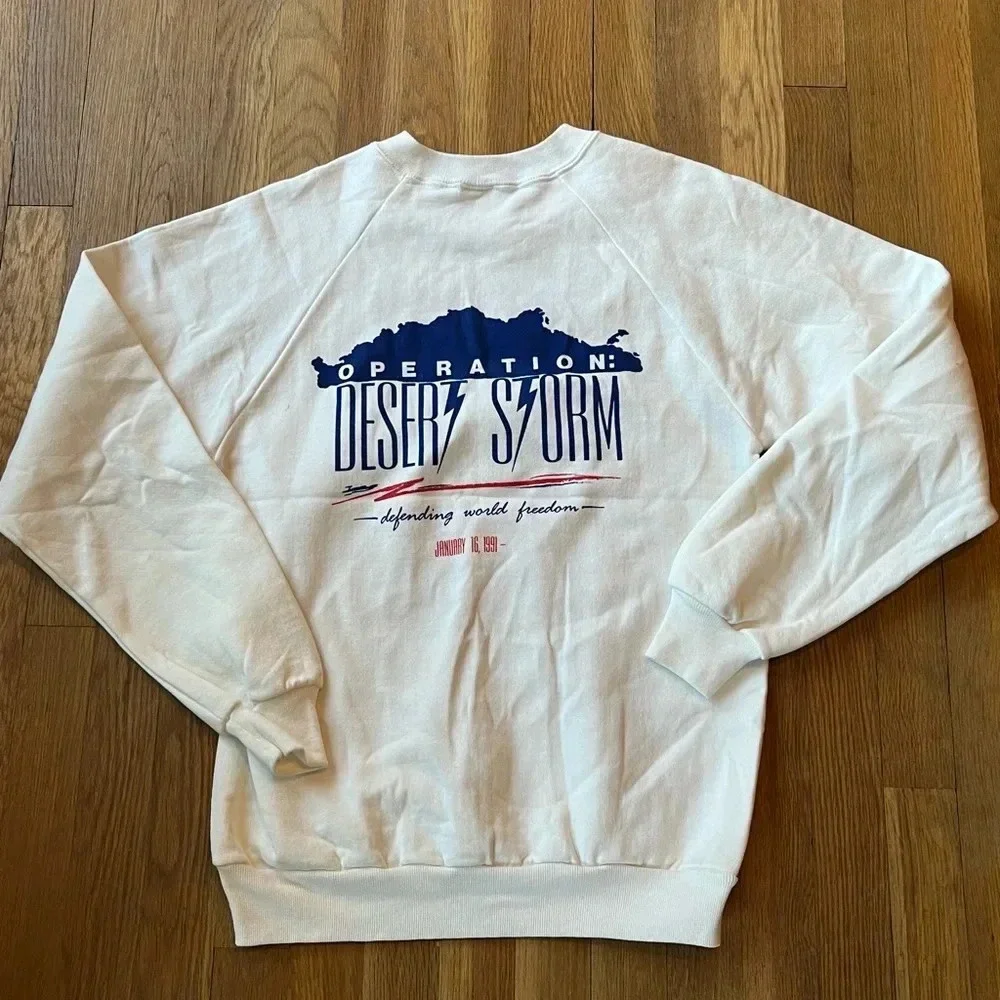Vintage 1991 Operation Desert Storm/Shield Double Sided Sweatshirt M Made In USA